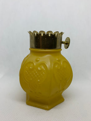 Avon Yellow Lantern Moonwind Perfumed Talc Glass Bottle Vintage Empty