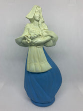 Load image into Gallery viewer, Avon Vintage Bottle Maiden Carrying Flower Bouquet Topaze Cologne Blue