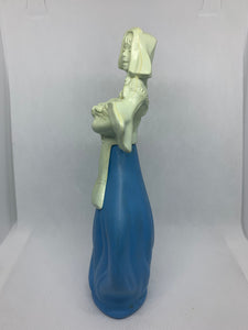 Avon Vintage Bottle Maiden Carrying Flower Bouquet Topaze Cologne Blue