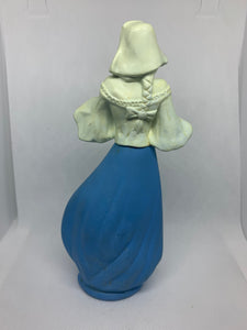 Avon Vintage Bottle Maiden Carrying Flower Bouquet Topaze Cologne Blue