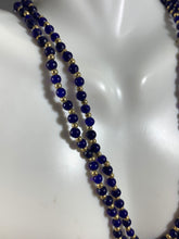 Load image into Gallery viewer, Vintage Necklace Cobalt Blue Glass and Gold Tone Beads 32 Inch