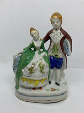 Load image into Gallery viewer, Porcelain Figurine Colonial Couple Red Coat Occupied Japan