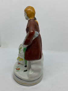 Porcelain Figurine Colonial Couple Red Coat Occupied Japan