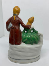 Load image into Gallery viewer, Porcelain Figurine Colonial Couple Red Coat Occupied Japan