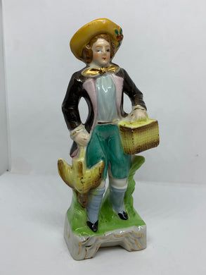 Porcelain Figurine English Bird Hunter Hand Painted Japan
