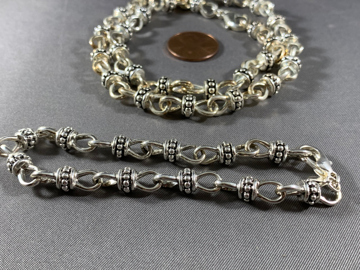 Vintage Premier Designs Silver Tone Chain Necklace 18 Inch Bracelet Se ...