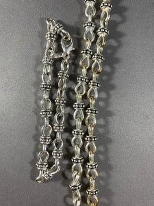 Vintage Premier Designs Silver Tone Chain Necklace 18 Inch Bracelet Set