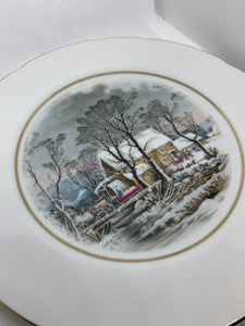 2 Vintage Avon China Plates 8" Awarded Exclusively to Representatives Watermill 1977