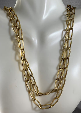 Vintage Necklace Sakonntz Gold Tone Chain Links 54 Inch