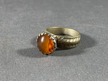 Load image into Gallery viewer, Tibetan Ring Old Carnelian Inlay Silver Metal Jewelry Size 7