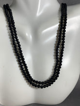 Load image into Gallery viewer, Vintage Necklace Black Round Glass Beads 35 Inch