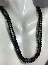 Load image into Gallery viewer, Vintage Necklace Black Round Glass Beads 35 Inch