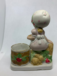 Strawberry Patches Luvkins Porcelain Candle Holder Jasco Taiwan Votive 1980