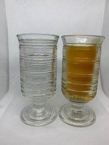 2 Vintage Avon Crystal Cup Candle Holders Glass