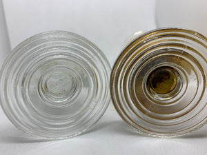 2 Vintage Avon Crystal Cup Candle Holders Glass