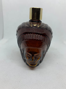 Avon Vintage Brown Glass Head Indian Spicy After Shave Bottle Empty