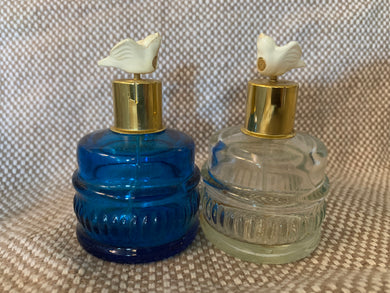 2 Avon Song of Love Moonwind Cologne Mist Decanter Glass Bottle