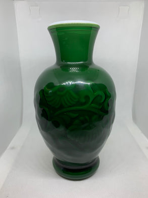 Avon Vintage Glass Vase Jade Green Spring Bouquet Fragranced Vase