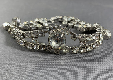 La-Rel Vintage Silver Tone Rhinestone Bracelet 7.25 Inch