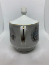 Load image into Gallery viewer, Vintage Avon China Sugar Bowl Two Handles Snowy Winter Water Mill 1981