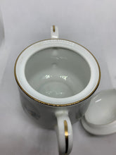 Load image into Gallery viewer, Vintage Avon China Sugar Bowl Two Handles Snowy Winter Water Mill 1981