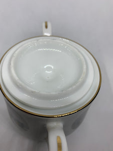 Vintage Avon China Sugar Bowl Two Handles Snowy Winter Water Mill 1981