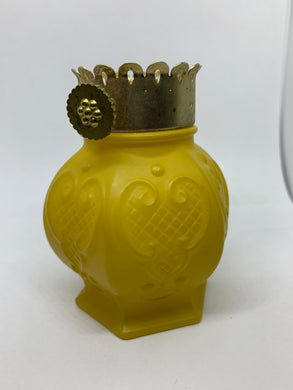 Avon Yellow Lantern Moonwind Perfumed Talc Glass Bottle Vintage