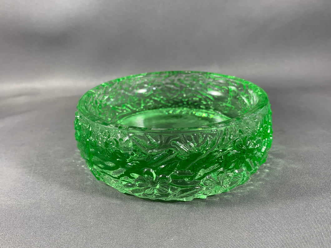 Avon Vintage Translucent Green Glass Dish Bowl 4