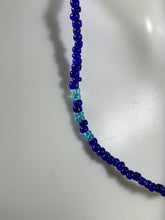 Load image into Gallery viewer, Vintage Blue Translucent Glass Seed Beads Necklace 23 Inch