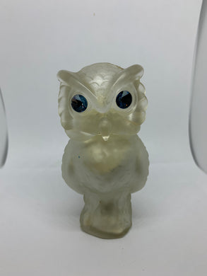 Avon Vintage Snowy Owl Moonwind Powder Sachet Glass