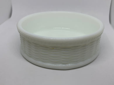 Vintage Avon Milk Glass Round Woven Soap or Candy Dish