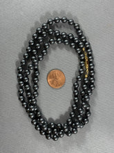 Load image into Gallery viewer, Vintage Necklace Charcoal Gray Hematite Beads 32 Inch