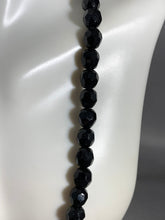 Load image into Gallery viewer, Vintage Black Faceted Glass Beads Necklace 22 Inch