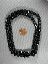 Load image into Gallery viewer, Vintage Black Faceted Glass Beads Necklace 22 Inch