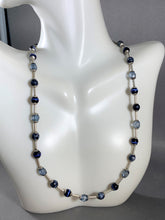 Load image into Gallery viewer, Vintage Silver and Blue Glass &amp; Stone Necklace 17 Inch