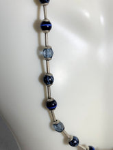 Load image into Gallery viewer, Vintage Silver and Blue Glass &amp; Stone Necklace 17 Inch