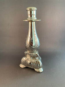 Avon Silver Candlestick Moonwind Cologne Decanter Glass Bottle Empty