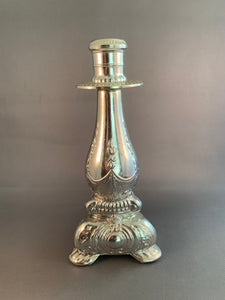 Avon Silver Candlestick Moonwind Cologne Decanter Glass Bottle Empty