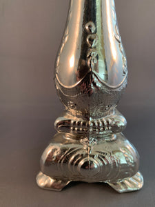 Avon Silver Candlestick Moonwind Cologne Decanter Glass Bottle Empty