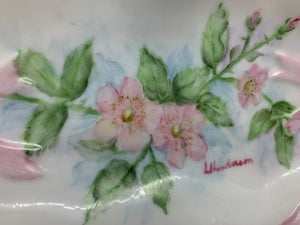 Pink Floral Candy Dish Henderson Ceramic Pottery