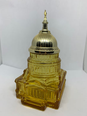 Avon The Capitol Avon Leather After Shave Vintage Amber Bottle Empty