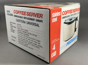 Coffee Server Stainless Steel Medelco Unbreakable Replacement Carafe 4 Cup