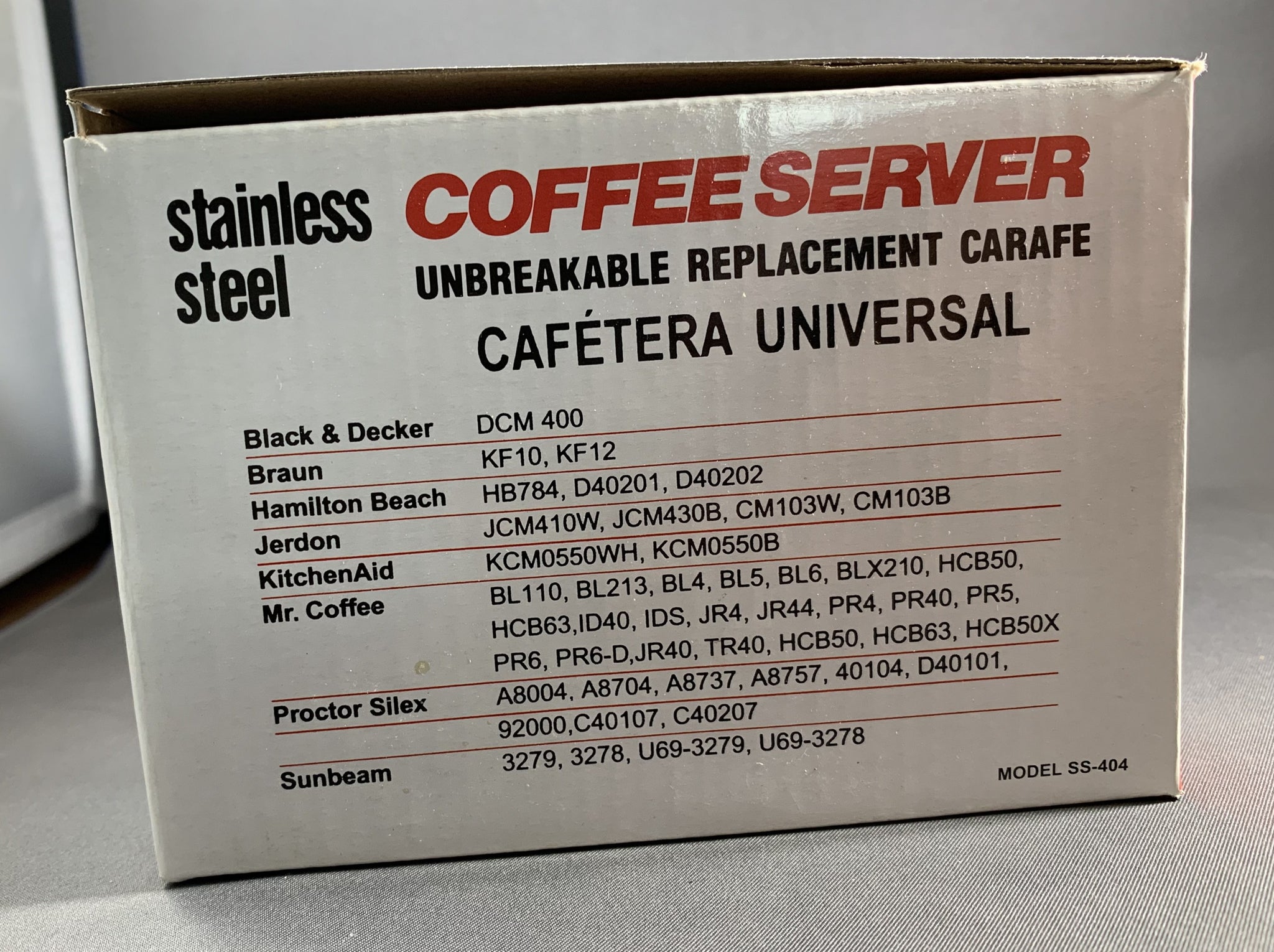 Coffee Server Stainless Steel Medelco Unbreakable Replacement