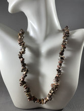 Load image into Gallery viewer, Vintage Stone Beads Necklace 34 Inch Gray White Red Brown