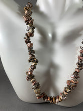 Load image into Gallery viewer, Vintage Stone Beads Necklace 34 Inch Gray White Red Brown