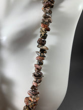 Load image into Gallery viewer, Vintage Stone Beads Necklace 34 Inch Gray White Red Brown