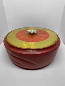 Avon Vintage Persian Wood Beauty Dust Container Empty Red