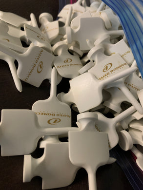 100 White Plastic Golf Tees Wide Flange
