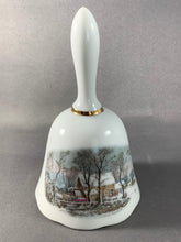 Load image into Gallery viewer, Avon Vintage Porcelain Bell 1978 Representative&#39;s Award Winter Water Mill