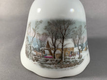 Load image into Gallery viewer, Avon Vintage Porcelain Bell 1978 Representative&#39;s Award Winter Water Mill